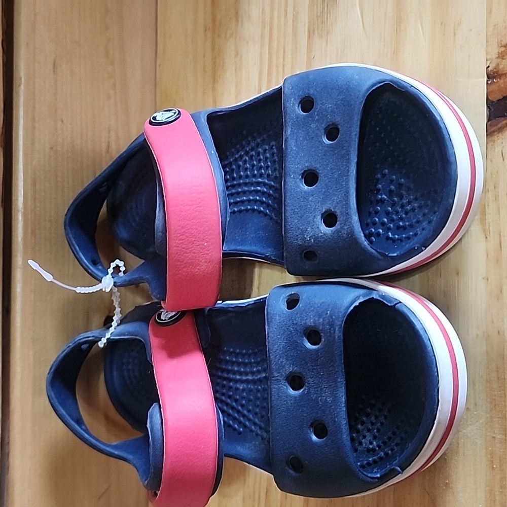Crocs navy blue crocband sandal kids Size C 9 TODDLER - Picture 4 of 7